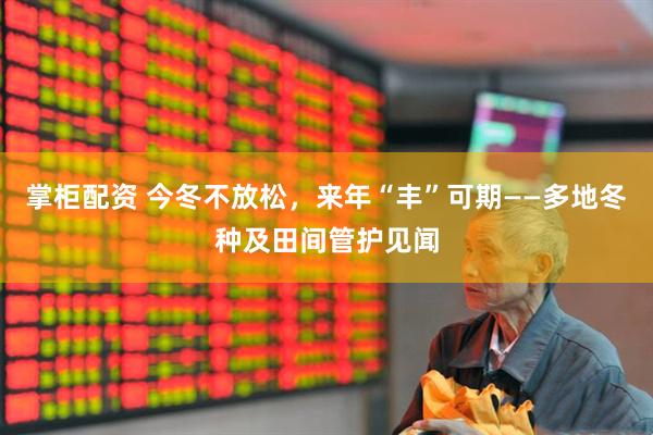 掌柜配资 今冬不放松，来年“丰”可期——多地冬种及田间管护见闻