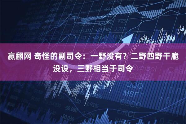 赢翻网 奇怪的副司令：一野没有？二野四野干脆没设，三野相当于司令